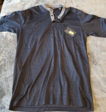 Hart Schaffner Marx Shirt Men's Large Navy Cotton Short Sleeve Casual NWT