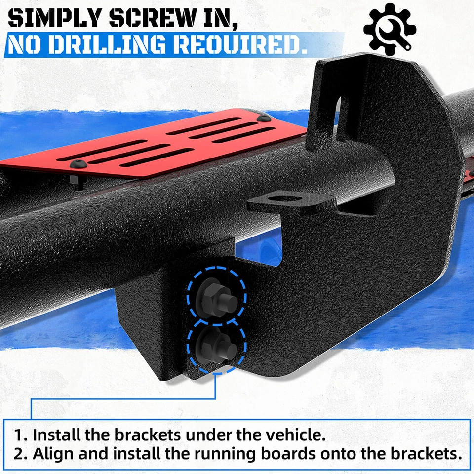 Подножки 6 дюймов для Dodge RAM 1500/10-25 RAM 2500 3500 2009-2018 годов выпуска с двойной кабиной - Изображение 3 из 4