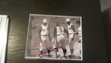 B & W LEO CARDENAS REACHING  BASE AUTOGRAPHED 8 X 10 PHOTOGRAPH