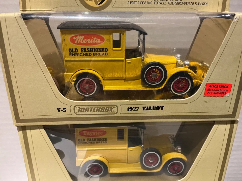 MATCHBOX MODELS OF YESTERYEAR Y-5 1927 TALBOT Bread Truck All Three Rare Brands - Image 2 of 4