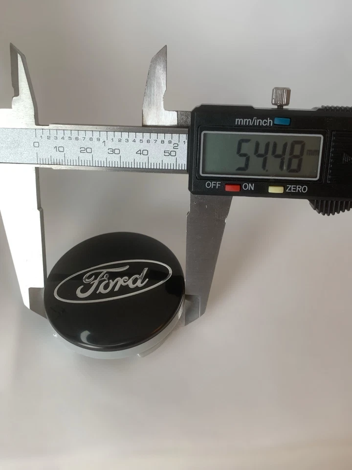 4x Wheel Center Caps Silver on Black Emblem Hubcaps Cover for Ford - Image 3 of 3