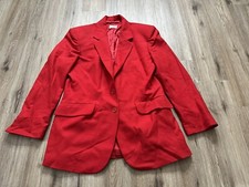 Vintage Women  s United Colors of Benetton Red Blazer Jacket Size 46 Italy