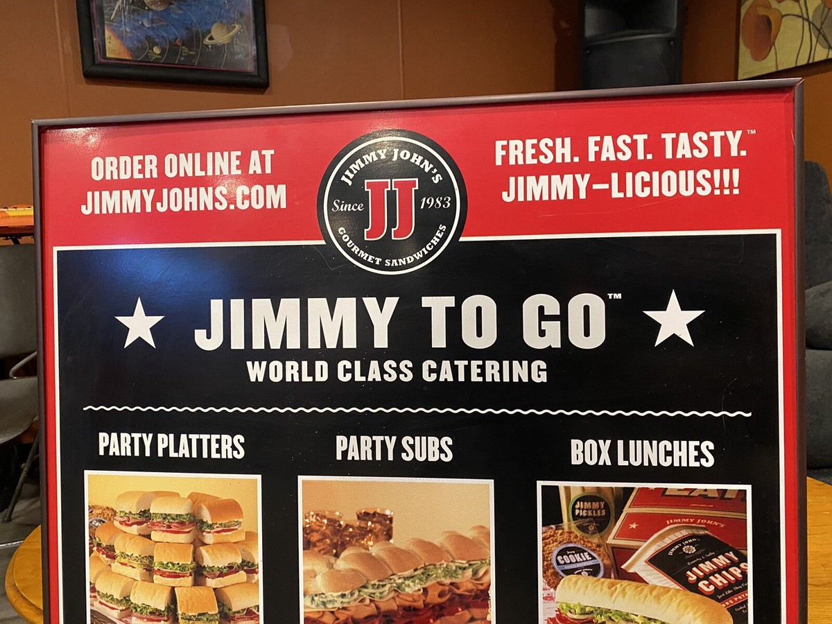 AUTHENTIC 2005 JIMMY JOHN'S ADVERTISING SIGN FRANCHISE SIGN LARGE