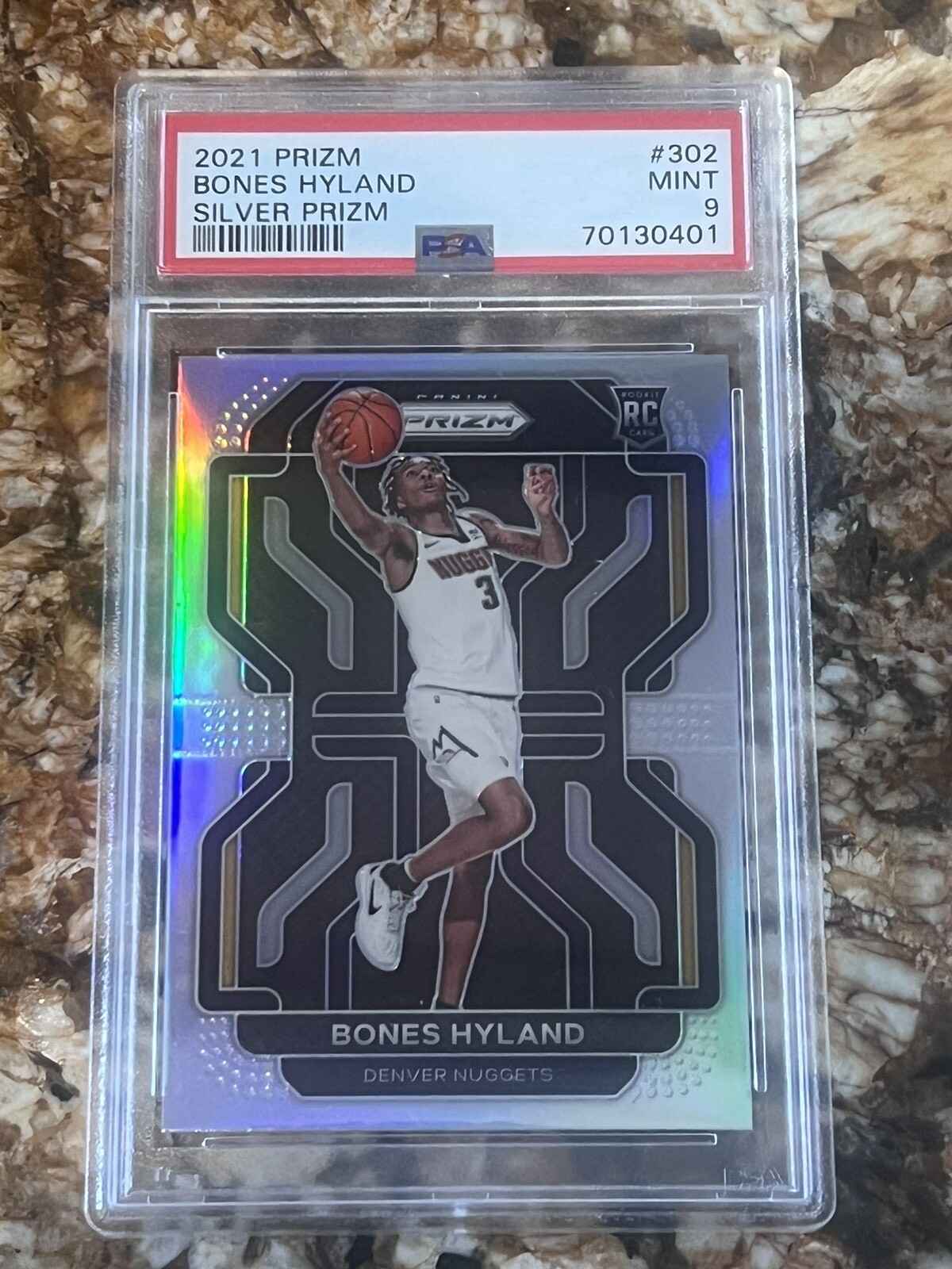2021 Bones Hyland Panini Prizm #302 Rookie Silver Prizm PSA 9