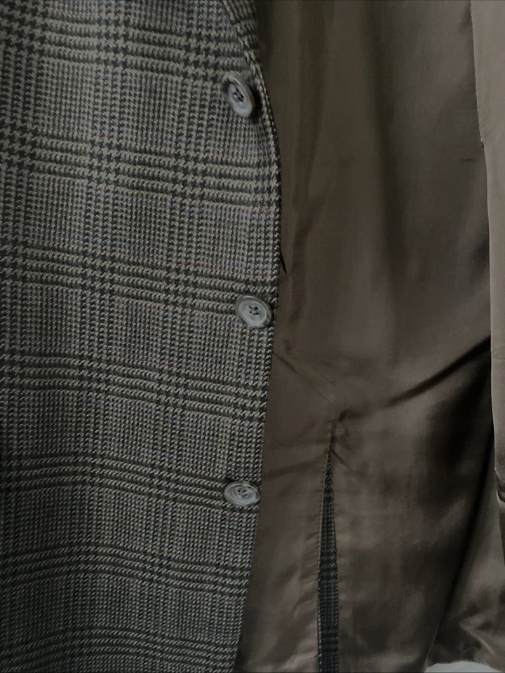 Blazer De Colección Nordstrom 44R Marrón Oliva Cuadros Ivy Trad Chaqueta de Lana Abrigo Deportivo Foto 3 de 4