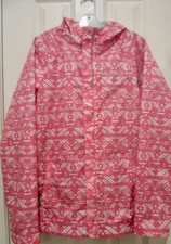 Columbia Girls Sz L  Omni-Tech Waterproof Hooded Rain Jacket Pink front Zip NEW