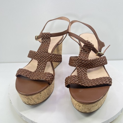 Kate Spade New York Tianna Wedge Women's Sandals - size 11 Brown Cork Strap Heel - Picture 2 of 16