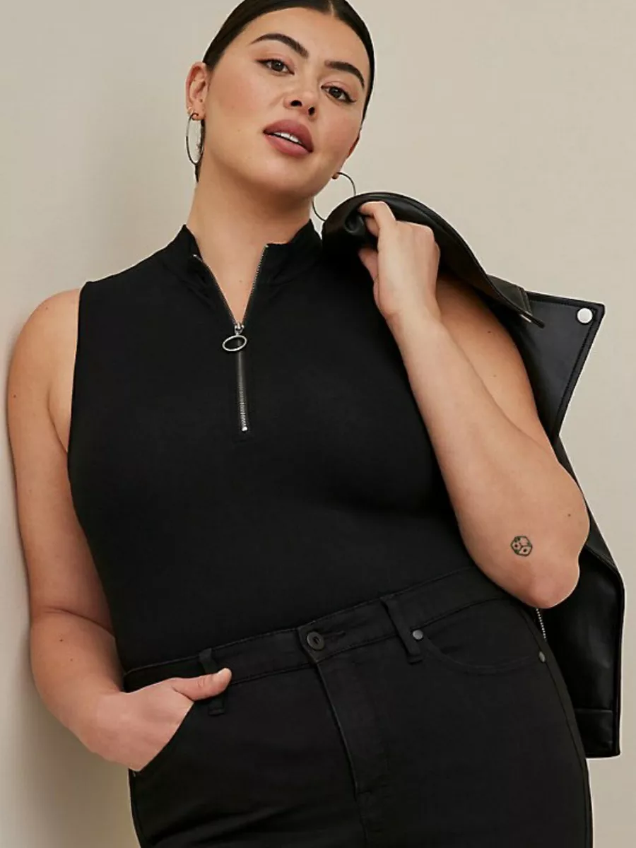 Plus size sleeveless hotsell mock neck tops