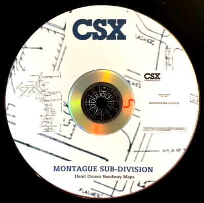 CSX 1996 Montague Sub-Division Hand Drawn Roadway Maps PDF Pages on DVD