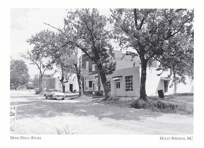 *Postcard-''Mims Drug Store'' (Before St Paving/1968) *Holly Springs NC {C101}