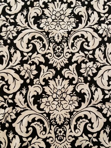 P KAUFMANN Black White VALENCIA Upholstery FABRIC 2 Yds 55" W Outdoor Design - Foto 1 di 7