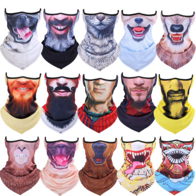 Balaclava Animal Print Face Cover Half Face Scarf Ear Loops Gaiter Face Mask