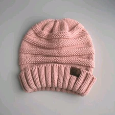 New CC Beanie Womens Cap Hat Skully Unisex Slouch Blush Cable Knit Beanie 