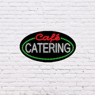 LED Café Catering | Light-up Sign | 15''H x 27''W x 2''D