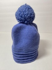 Wigwan wool beanie Made in USA Pom beanie snow winter hat Blue