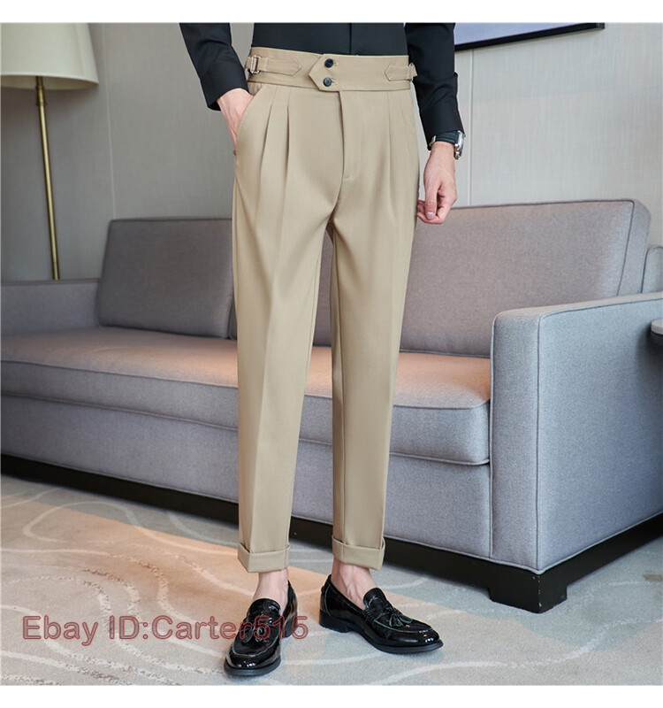 Mens Gurkha British Style Business Formal Dress straight-leg Pants ...