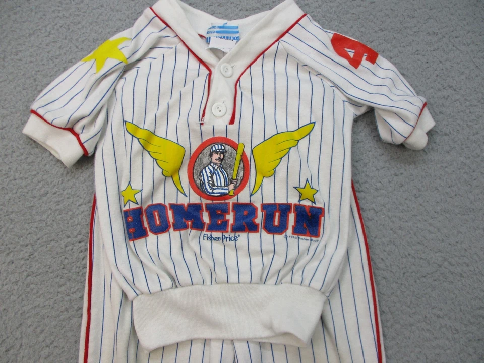 De colección Fisher-Price Home Run Conjunto de Béisbol Niño Pequeño Bebé 4 MO Niño Años 80 Rayas Foto 2 de 4