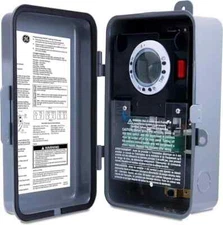 GE Heavy-Duty 7-Day Digital Metal Box Timer, Outdoor 7 Day 7 on/off per Day, 465