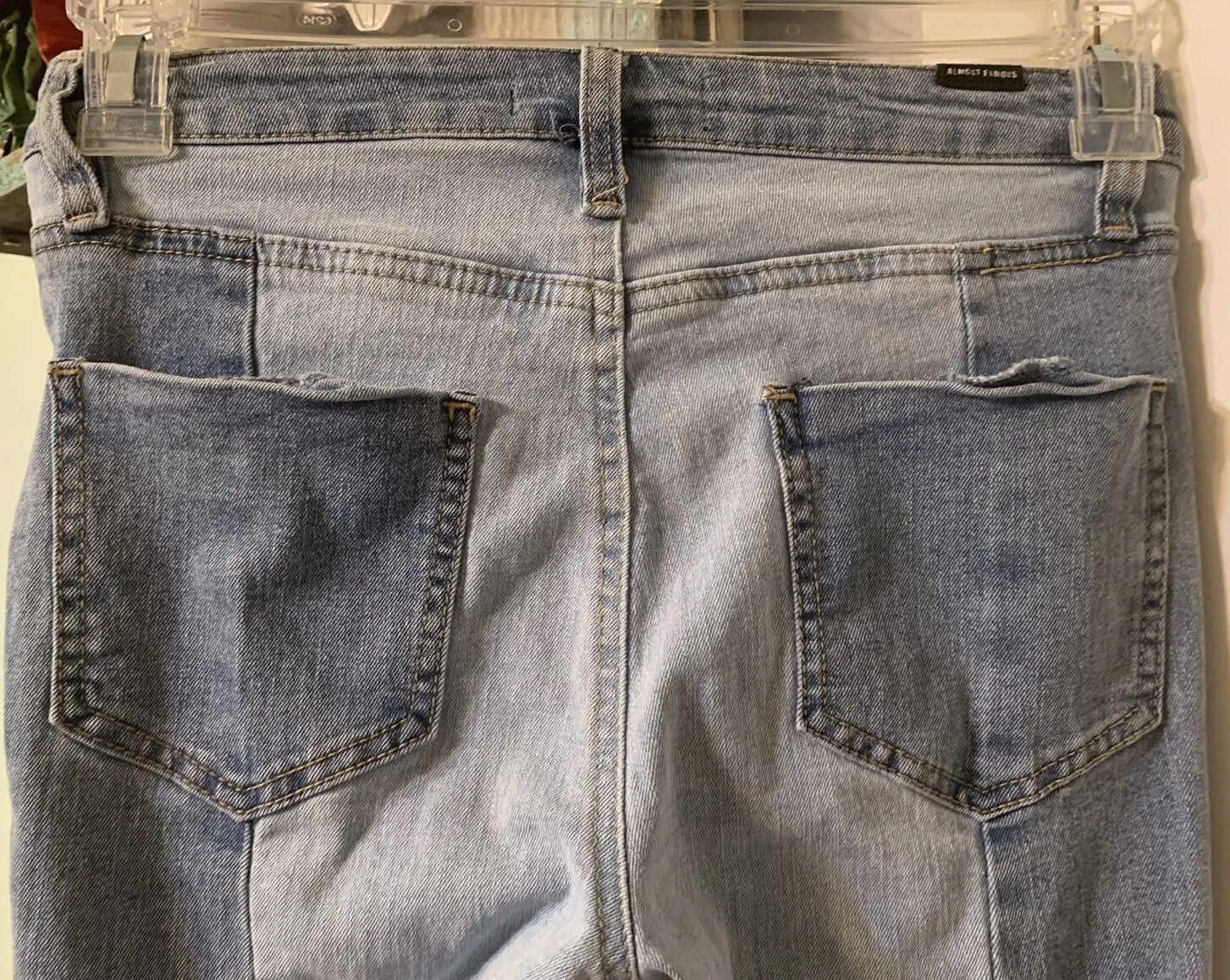 Almost Famous Mid rise Patchwork Denim Flare Jean… - image 4