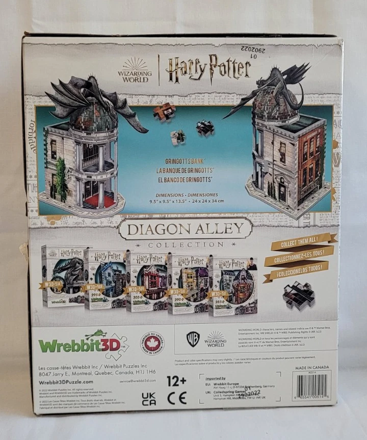 Rompecabezas Harry Potter 300 Piezas 3D Diagon Alley Colección - Banco Gringotts Foto 3 de 4
