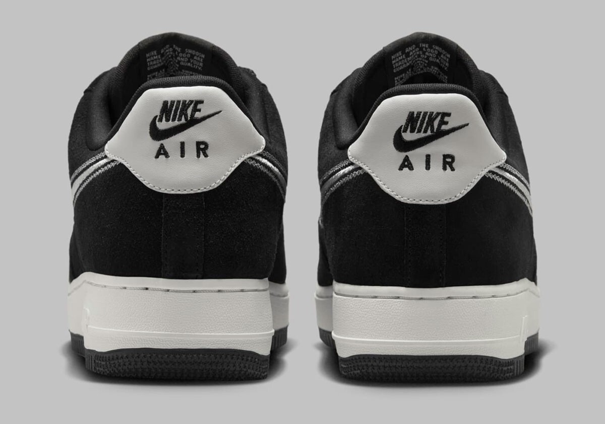 Nike Air Force 1 Low '07 LV8 Black Sail Embroidered Mens Sneaker