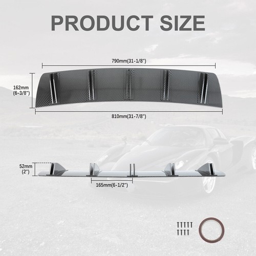 For Acura TL Rear Bumper Diffuser Carbon Fiber Shark Fins Spoiler Splitter Lip - Picture 2 of 15