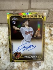 JACKSON HOLLIDAY 2024 Topps Chrome Gilded Auto Yellow Gold /75 RC Rookie #CGA-JH