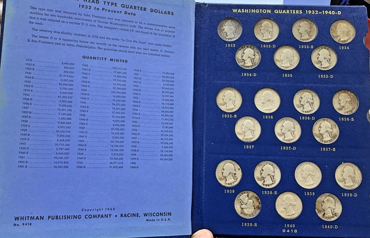 U.S. Silver Coins 1964 コレクション Lot Of 4 US MINT COIN SET 1964-P 90% SILVER Double Struck