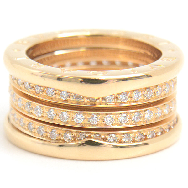 Bvlgari B.Zero1 Au750 18K Yellow Gold Full Diamond Ring #52