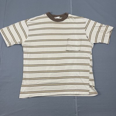 Mojave Striped Pocket Shirt 60s Vintage 70s Unisex Large Brown 1960s
