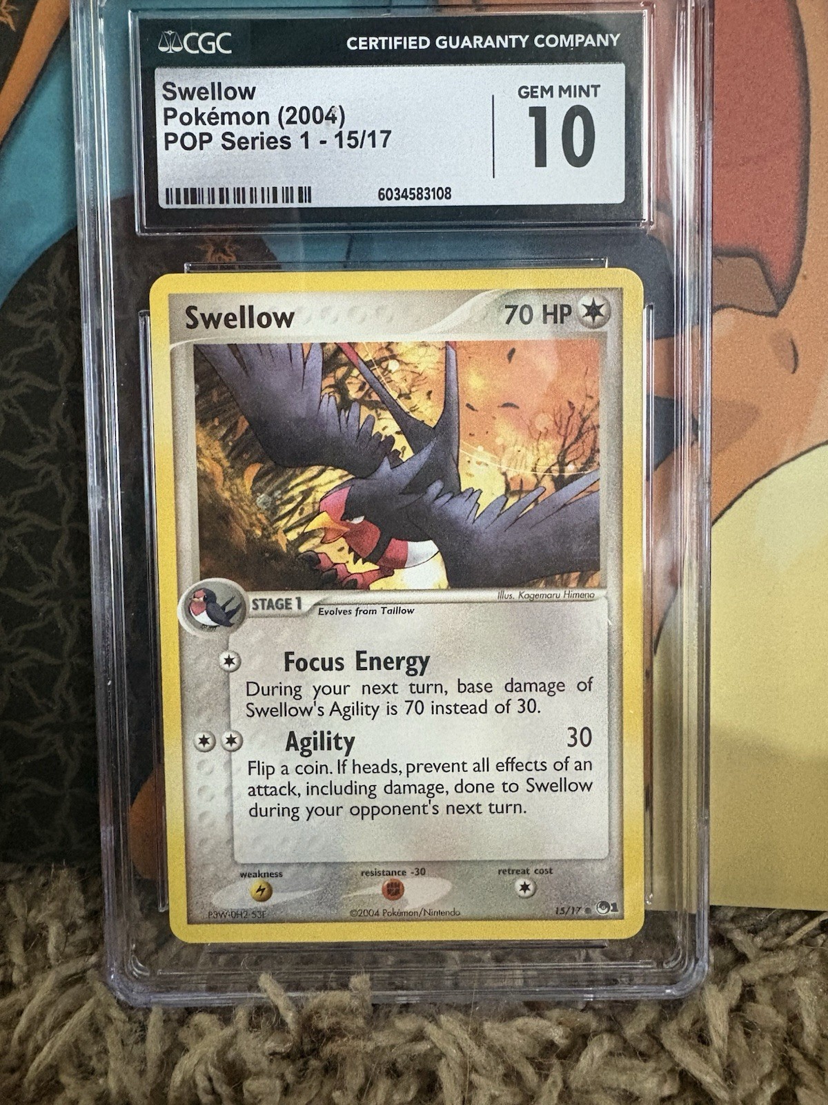 Swellow Pop Series 15/17 CGC 10 Gem Mint Pokemon Card TCG