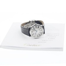 CARTIER RONDE SOLO SM W6700155 29mm SS Leather Silver Dial Quartz #C475