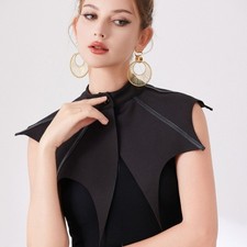 Damen Gothic Halloween Cosplay Fledermaus Schulter Kragen Schnürer Bündchen Punk