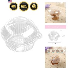 Cupcake Holders Individual,50 PC Cupcake Containers Disposable Clear Plastic ...