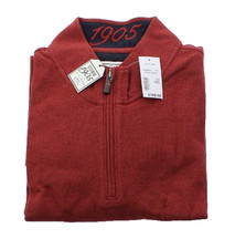 NWT / Jos. A BANK Men's 1905 1/4 ZIP  Tailor Fit / Rust Red PULLOVER - SIZE: 2XL