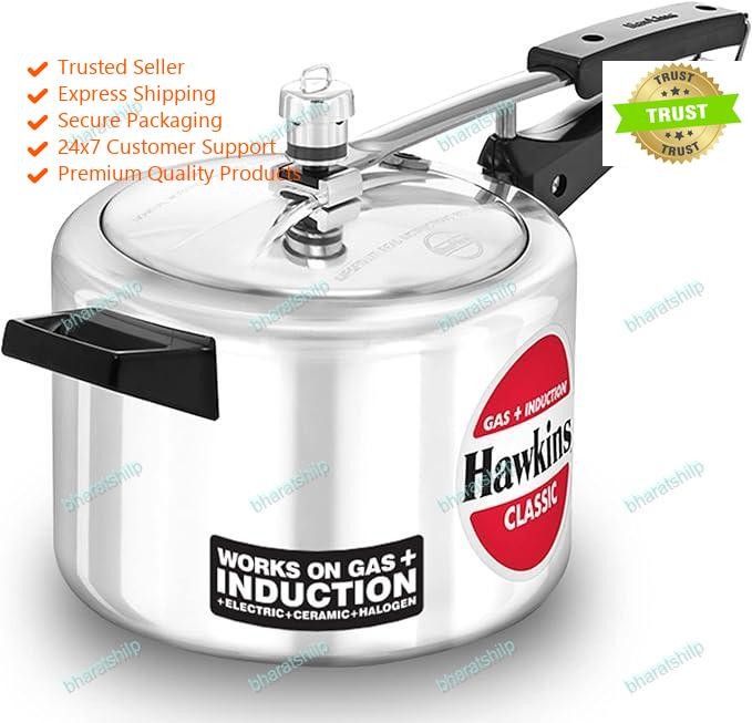 Hawkins Aluminium 4 Litre Classic Pressure Cooker, Induction