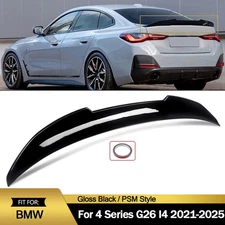FOR 21-25 BMW G26 430i GRAN COUPE i4 GLOSS BLK PSM STYLE HIGHKICK TRUNK SPOILER