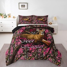 Cute Deer Comforter Set Queen Size Kids Deer Hunting Comforter for Boys Teens...