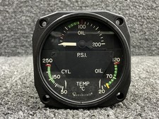 22-804-021-A (Use: 60-384080-1) Weston Instrument Engine Tri-Gauge Indicator