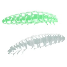 Libra Lures Larva 30 Knoblauch Rubber Hex, 3cm, Glow UV Green
