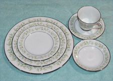 NORITAKE SAVANNAH  6 PIECE PLACE SETTING  BREAD SALAD DINNER PLATE FRUIT Bwl C&S