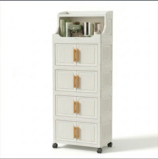 3/4/5 layers Storage Boxes with Wheels Open Top Bottom Drawer Rolling Organiser