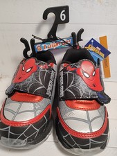 Marvel Spider-Man Kids ON/OFF Button, Light-Up Tennis Shoes Size 6 NEW