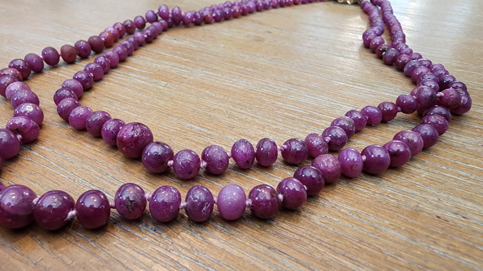 Exquisite Natural Ruby Multi-strand Necklace w/ 1… - image 6