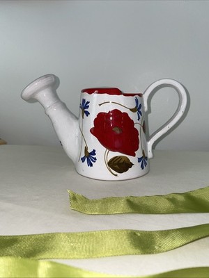 J Wilfred Poppy White Ceramic Watering Can ~ Italy