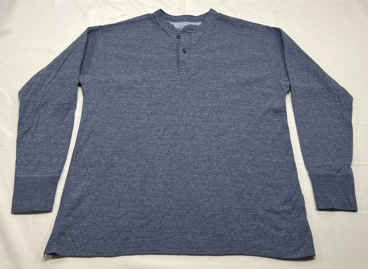 Chemise homme vintage années 90 LL Bean River Drivers Henley LT gris