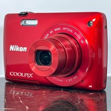 Nikon COOLPIX S4300 Red Compact Camera 16MP 6x Optical Tested From Japan