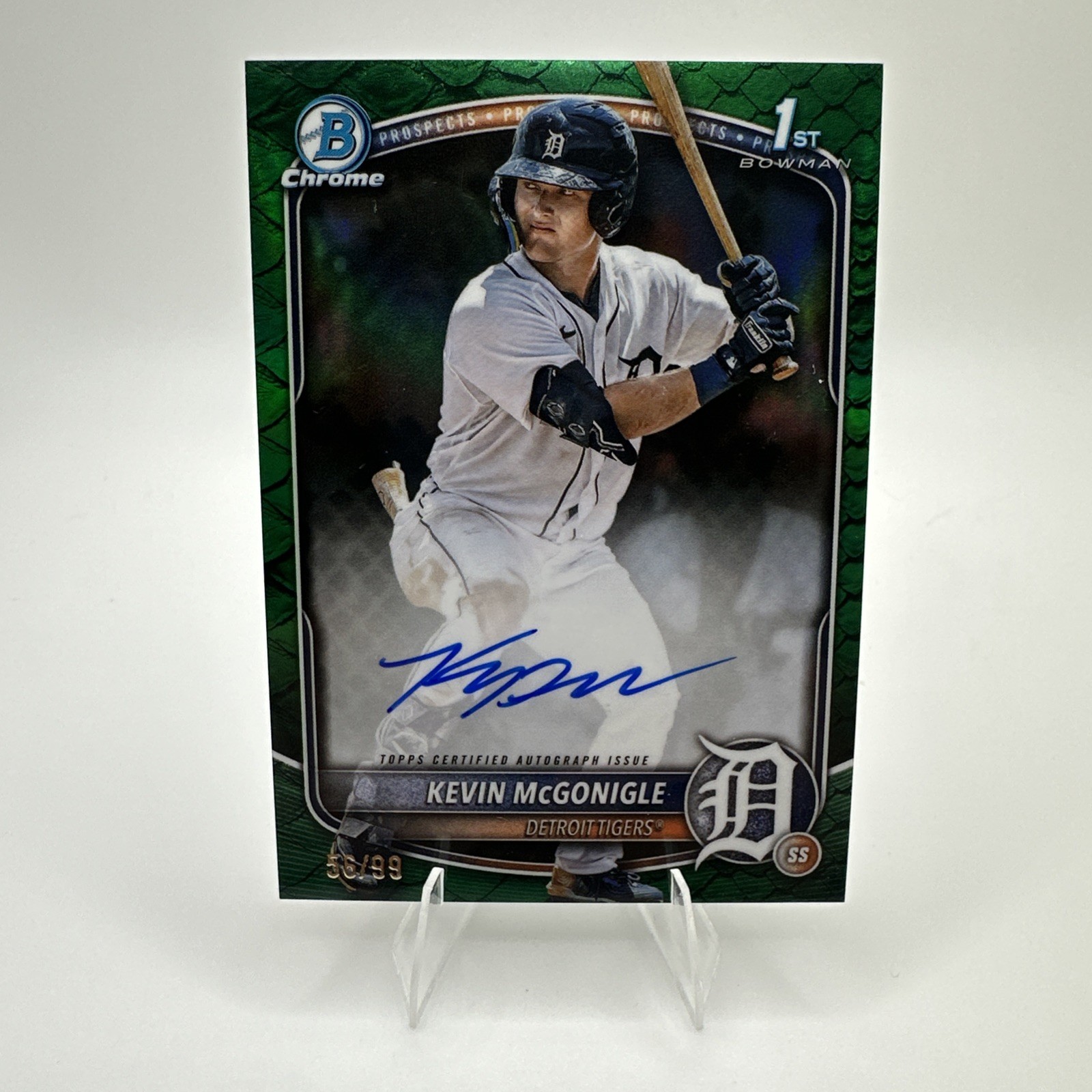 2025 Bowman 1st Chrome Prospect Kevin Mcgonigle #CPAKM Green Reptilian Auto /99