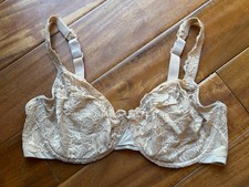 Bali Beige Lace Desure Underwired Lightly Lined T-Shirt Bra Women's Size 38D