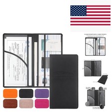 Stylish Car Registration Wallet with 6 Pockets and Magnetic Closure Design
